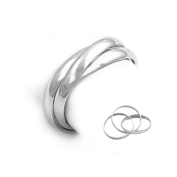 925 Sterling Silver Triple Band Ring Size 4