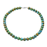 SHOP LC 925 Sterling Silver Turquoise Beaded Necklace for Women Jewelry for Women Size 18" Boho Western Birthday Christmas Gifts for Women