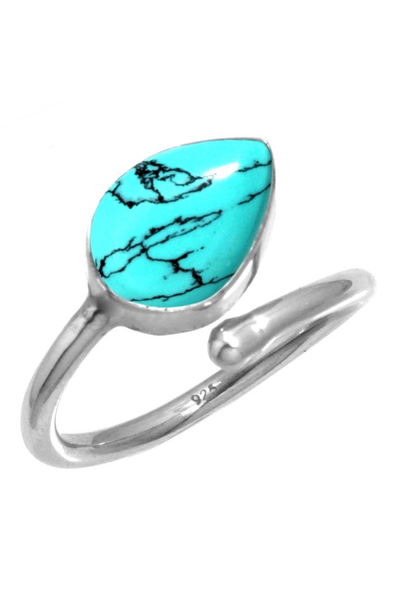 925 Sterling Silver Turquoise Gemstone Handmade Adjustable Toe Ring