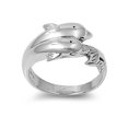 thumbnail image 1 of 925 Sterling Silver Twi Dolphins Ring Size 5, 1 of 2