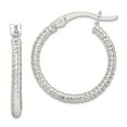 thumbnail image 1 of 925 Sterling Silver Twisted Polished Hoop Earrings 20x19mm Wide 2mm Thick Hoop Earring for Women, 1 of 2