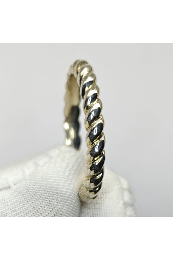 925 Sterling Silver Twisted Rope Band Ring Minimalist Stackable Unisex Ring 3MM