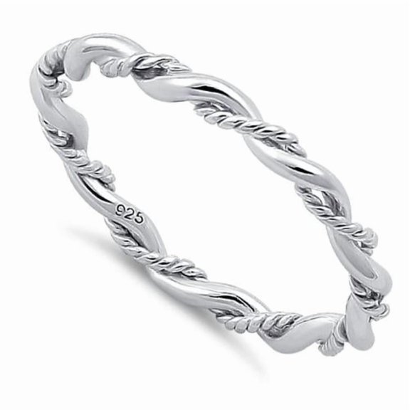 925 Sterling Silver Twisted Rope Stacking Ring Dainty Minimal Jewelry_10