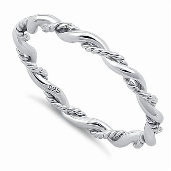 925 Sterling Silver Twisted Rope Stacking Ring Dainty Minimal Jewelry_5.5