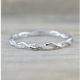 thumbnail image 1 of 925 Sterling Silver Twisted Shape Diamond Wedding Band Ring, 1 of 3