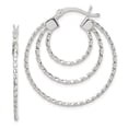 thumbnail image 1 of 925 Sterling Silver Twisted Triple Hoop Earrings; for Adults and Teens; for Women and Men, 1 of 1