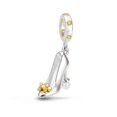 thumbnail image 1 of 925 Sterling Silver Two Tone High Heel Dangle Charm For Bracelet Charms Bangle Pendant Jewelry, 1 of 5