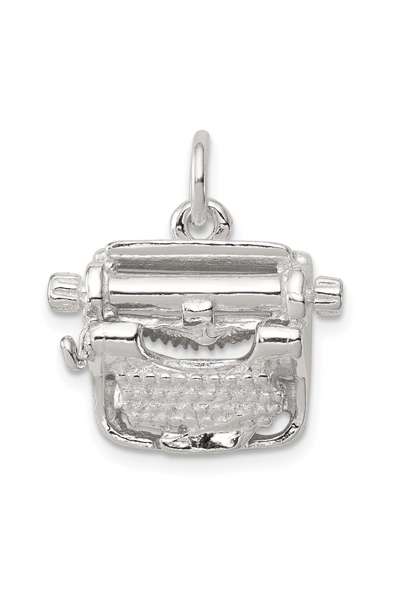 925 Sterling Silver Typewriter Charm Pendant