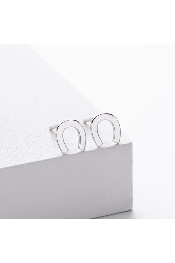 925 Sterling Silver U Hoop Earrings for Women Teens Minimalist Square Hoop Earrings U Huggie Earrings