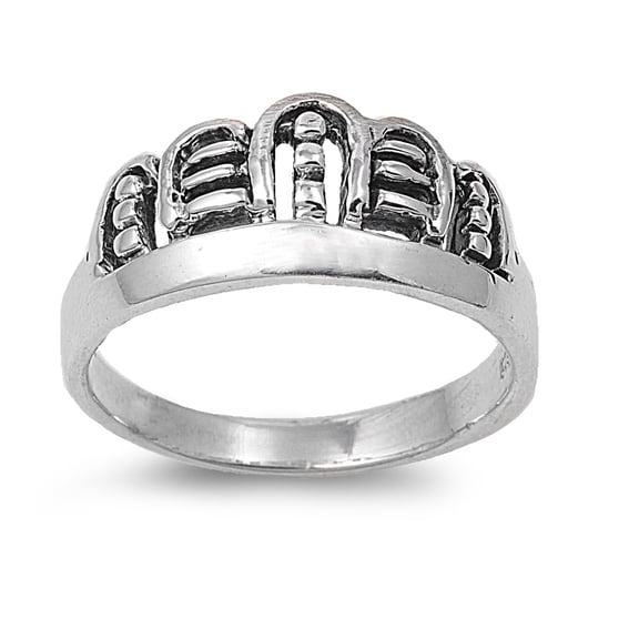 925 Sterling Silver Unique Crown Ring Size 9