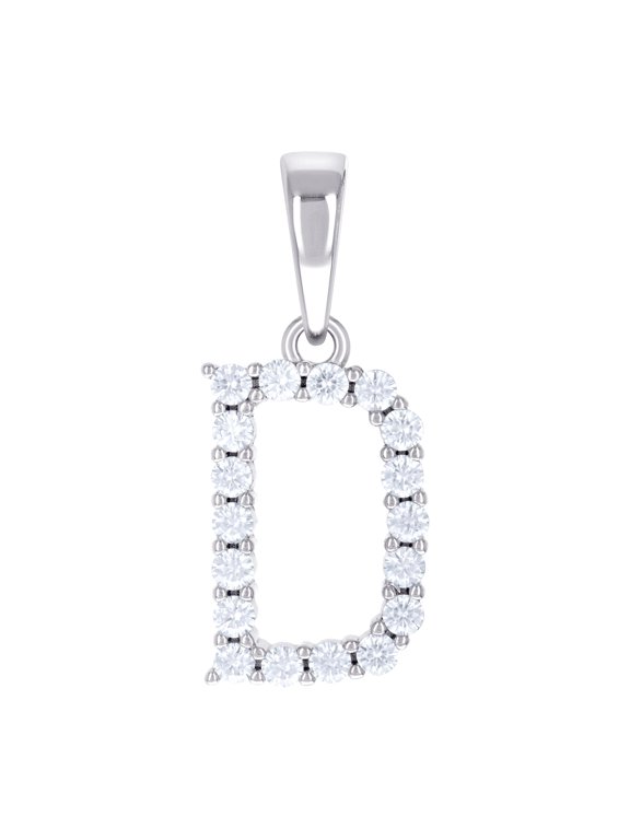 925 Sterling Silver Unisex 0.57ct Moissanite Letter Name Personalized Monogram Initial D Alphabet Charm Pendant Necklace