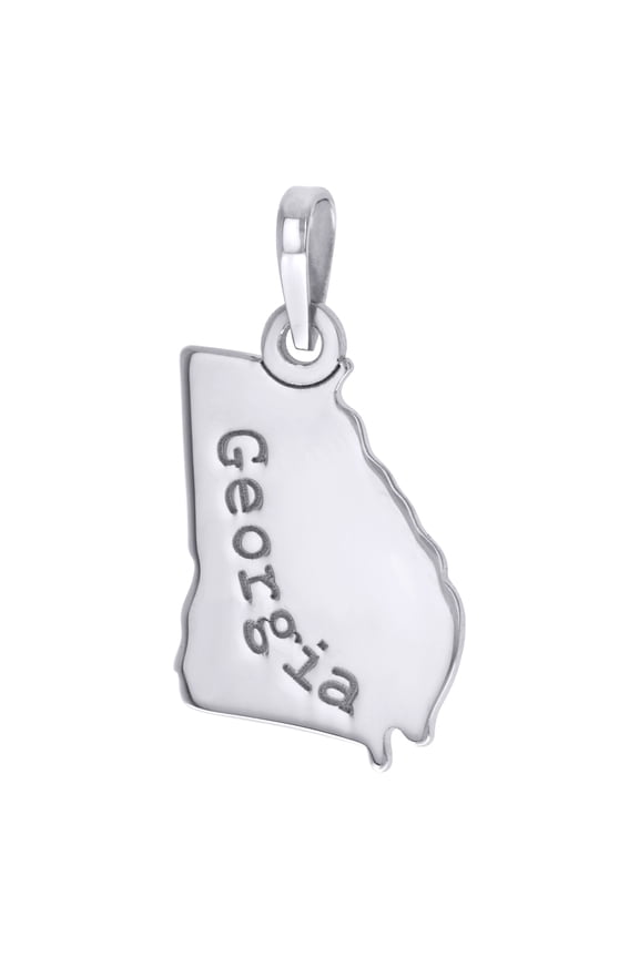 925 Sterling Silver Unisex American States Georgia Charm Pendant for Men Women