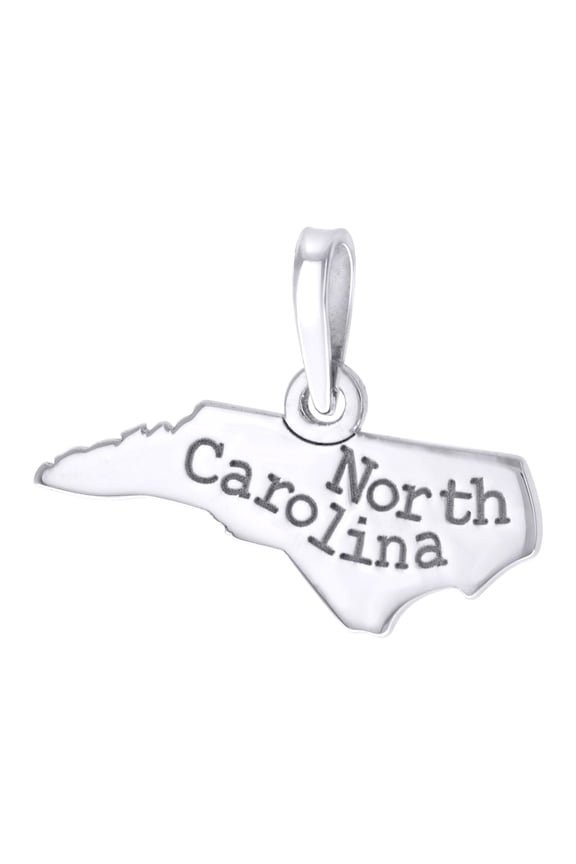925 Sterling Silver Unisex American States North Carolina Charm Pendant for Men Women