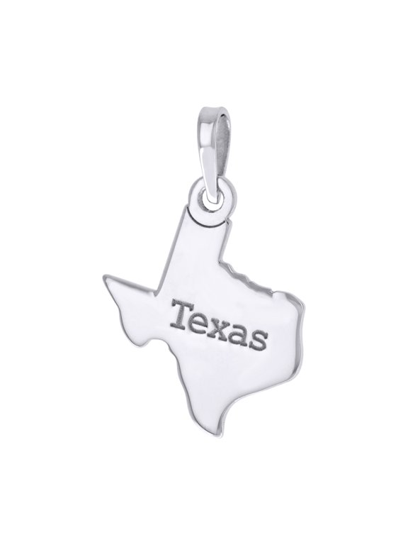 925 Sterling Silver Unisex American States Texas Charm Pendant for Men Women