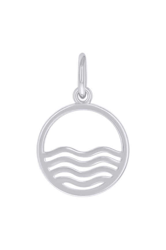 925 Sterling Silver Unisex Aquarius Zodiac Sign Charm Pendant