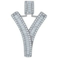 thumbnail image 1 of 925 Sterling Silver Unisex Baguette Cubic Zirconia Letter Name Personalized Monogram Initial Alphabet Y Charm Pendant Ne, 1 of 2