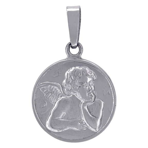 925 Sterling Silver Unisex CZ Angel Raphael Religious Charm Pendant Necklace 26.6x16.4mm Wide Pendant for Women