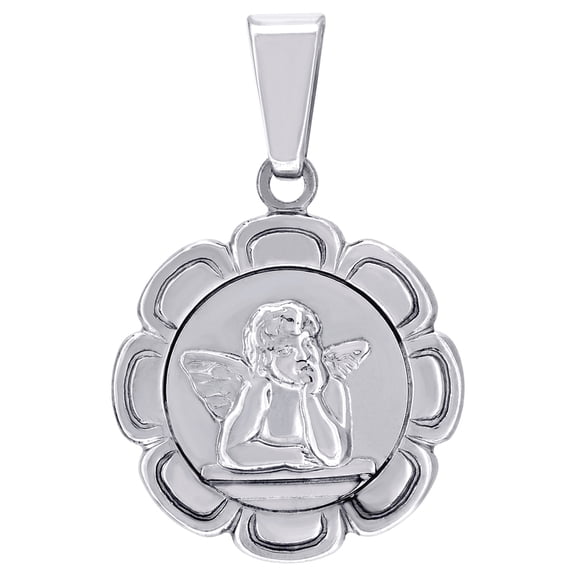 925 Sterling Silver Unisex Cubic Zirconia Angel Religious Charm Pendant Necklace 32.3x20.1mm Wide Pendant for Women