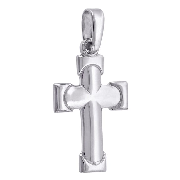925 Sterling Silver Unisex Cubic Zirconia Cross Religious Charm Pendant Necklace 37.4x32.6mm Wide Pendant for Women