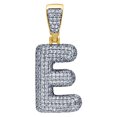 thumbnail image 1 of 925 Sterling Silver Unisex Cubic Zirconia Letter Name Personalized Monogram Initial Alphabet E Charm Pendant Necklace Pe, 1 of 2