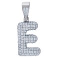 thumbnail image 1 of 925 Sterling Silver Unisex Cubic Zirconia Letter Name Personalized Monogram Initial Alphabet E Charm Pendant Necklace Pe, 1 of 2