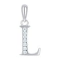thumbnail image 1 of 925 Sterling Silver Unisex Cubic Zirconia Letter Name Personalized Monogram Initial Alphabet L Charm Pendant Necklace 18, 1 of 2
