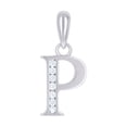 thumbnail image 1 of 925 Sterling Silver Unisex Cubic Zirconia Letter Name Personalized Monogram Initial Alphabet P Charm Pendant Necklace 17, 1 of 2