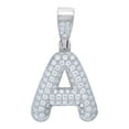 thumbnail image 1 of 925 Sterling Silver Unisex CZ Letter Name Personalized Monogram Initial Alphabet a Charm Pendant Necklace 25.6x14.8mm Wi, 1 of 2