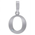 thumbnail image 1 of 925 Sterling Silver Unisex Cubic Zirconia Plain Letter Name Personalized Monogram Initial Alphabet O Charm Pendant Neckl, 1 of 2
