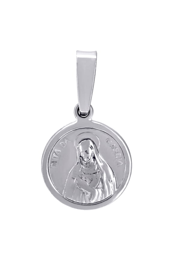925 Sterling Silver Unisex CZ Padre Pio Of Pietrelcina Religious Charm Pendant Necklace 21.7x12.2m Pendant for Women