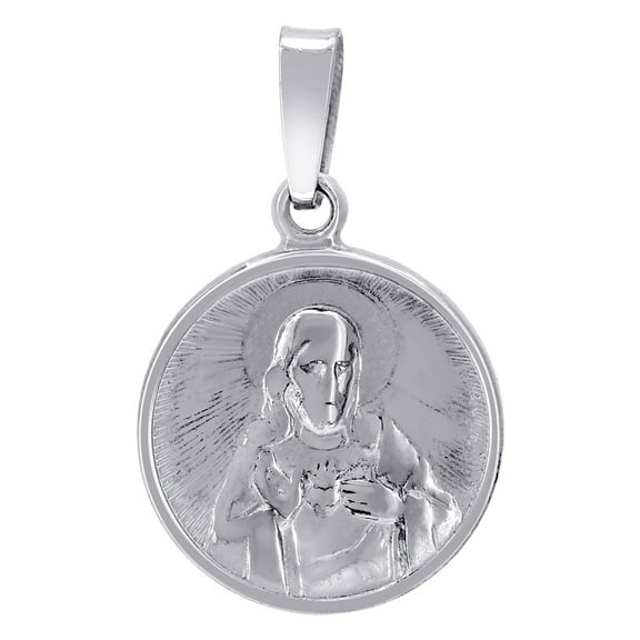 925 Sterling Silver Unisex CZ Sacred Love Heart Of Jesus Religious Charm Pendant Necklace 26.1x16.4mm W Pendant for Wome