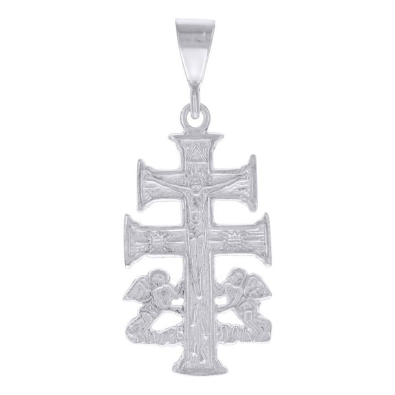 925 Sterling Silver Unisex Caravaca Cross Religious Charm Pendant Pendant Necklace for Men Women