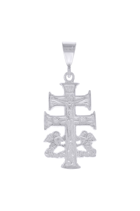 925 Sterling Silver Unisex Caravaca Cross Religious Charm Pendant Pendant Necklace for Men Women