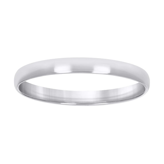 925 Sterling Silver Unisex Comfort Fit Rhodium Plated Domed Classic Wedding Band | 3mm | Size 12