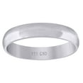 thumbnail image 1 of 925 Sterling Silver Unisex Comfort Fit Rhodium Plated Domed Classic Wedding Band | 4mm | Size 10, 1 of 1
