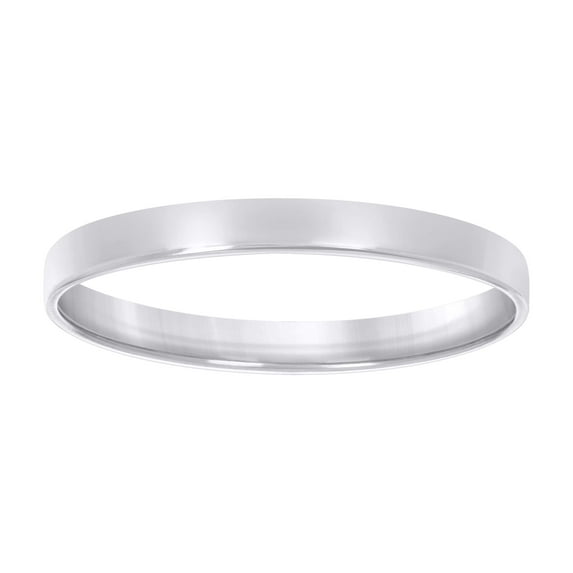 925 Sterling Silver Unisex Comfort Fit Rhodium Plated Flat Classic Wedding Band | 3mm | Size 10