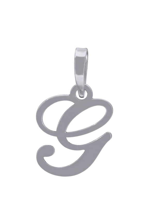 925 Sterling Silver Unisex Cursive Initial Alphabet G Charm Pendant for Men Women