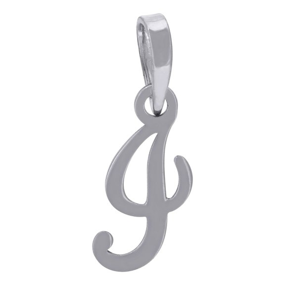 925 Sterling Silver Unisex Cursive Initial Alphabet I Charm Pendant for Men Women