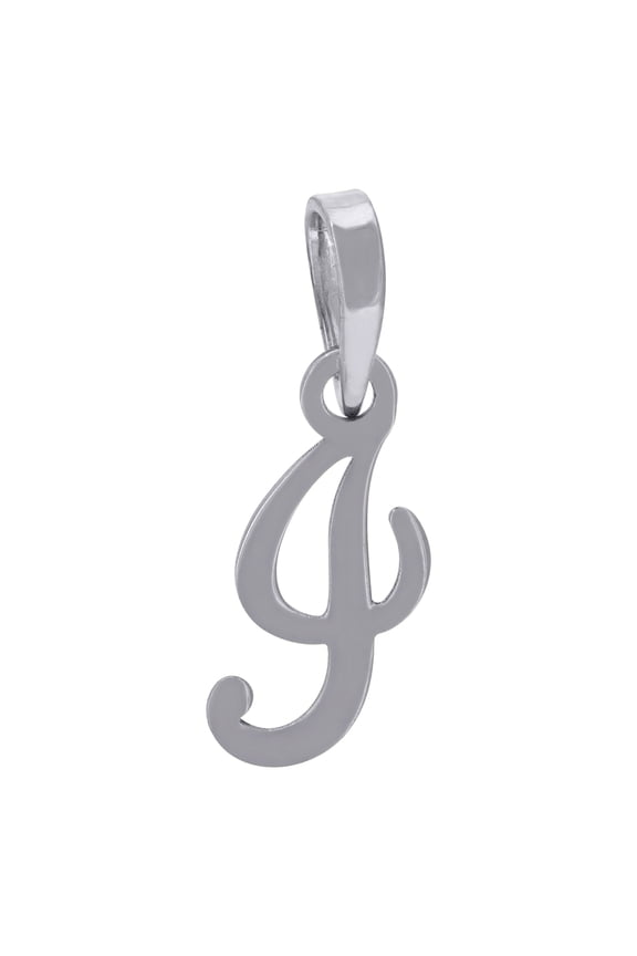 925 Sterling Silver Unisex Cursive Initial Alphabet I Charm Pendant for Men Women