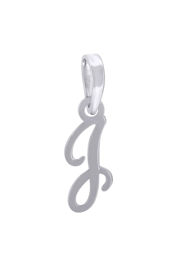 925 Sterling Silver Unisex Cursive Initial Alphabet J Charm Pendant for Men Women