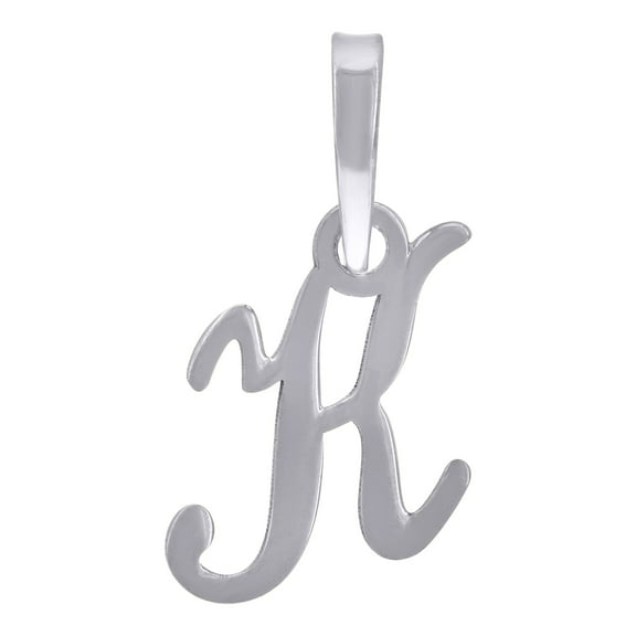 925 Sterling Silver Unisex Cursive Initial Alphabet K Charm Pendant for Men Women