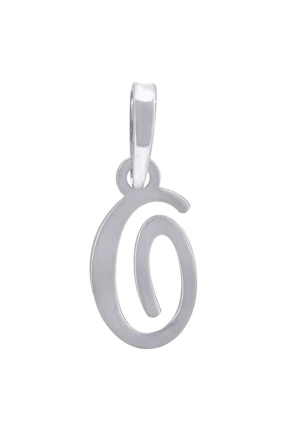 925 Sterling Silver Unisex Cursive Initial Alphabet O Charm Pendant for Men Women