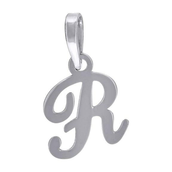 925 Sterling Silver Unisex Cursive Initial Alphabet R Charm Pendant for Men Women