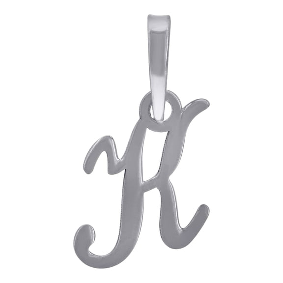 925 Sterling Silver Unisex Cursive Letter Name Personalized Monogram Initial Alphabet K Charm Pendant Necklace 17.7x9.7m