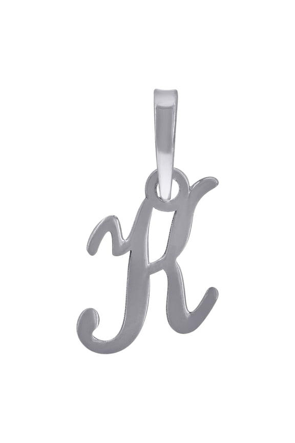 925 Sterling Silver Unisex Cursive Letter Name Personalized Monogram Initial Alphabet K Charm Pendant Necklace 17.7x9.7m