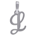 thumbnail image 1 of 925 Sterling Silver Unisex Cursive Letter Name Personalized Monogram Initial Alphabet L Charm Pendant Necklace 19x9.3mm, 1 of 2