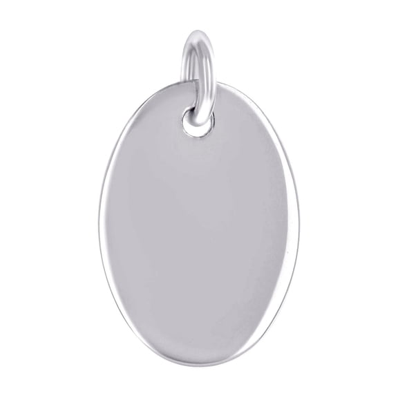 925 Sterling Silver Unisex Engravable Disc Oval Fashion Charm Pendant Necklace Pendant for Women