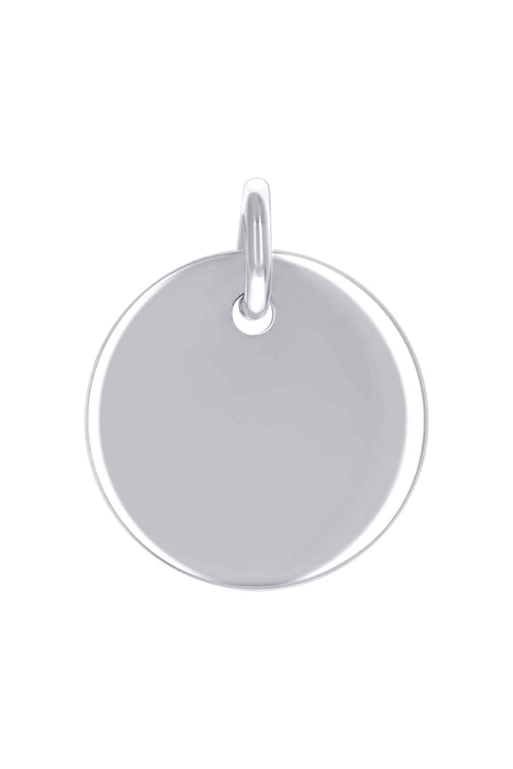 925 Sterling Silver Unisex Engravable Disc Round Fashion Charm Pendant Necklace Pendant for Women