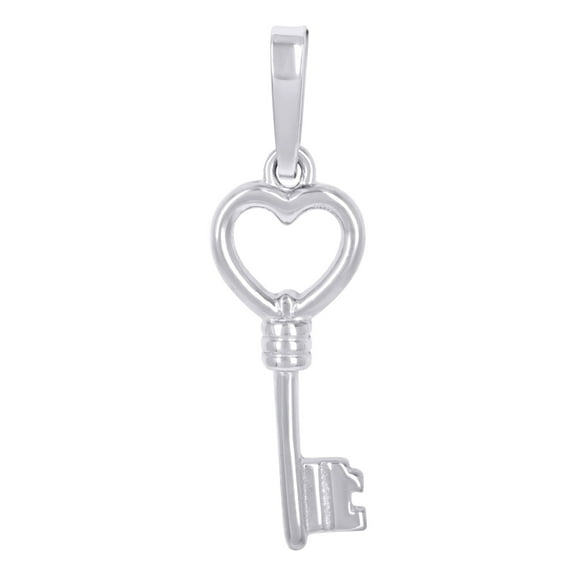 925 Sterling Silver Unisex Heart Key Charm Pendant for Men Women