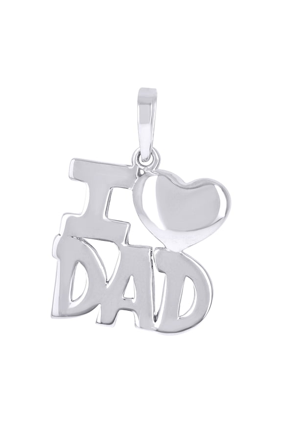 925 Sterling Silver Unisex I Love Dad Heart Talking Charm Pendant for Men Women